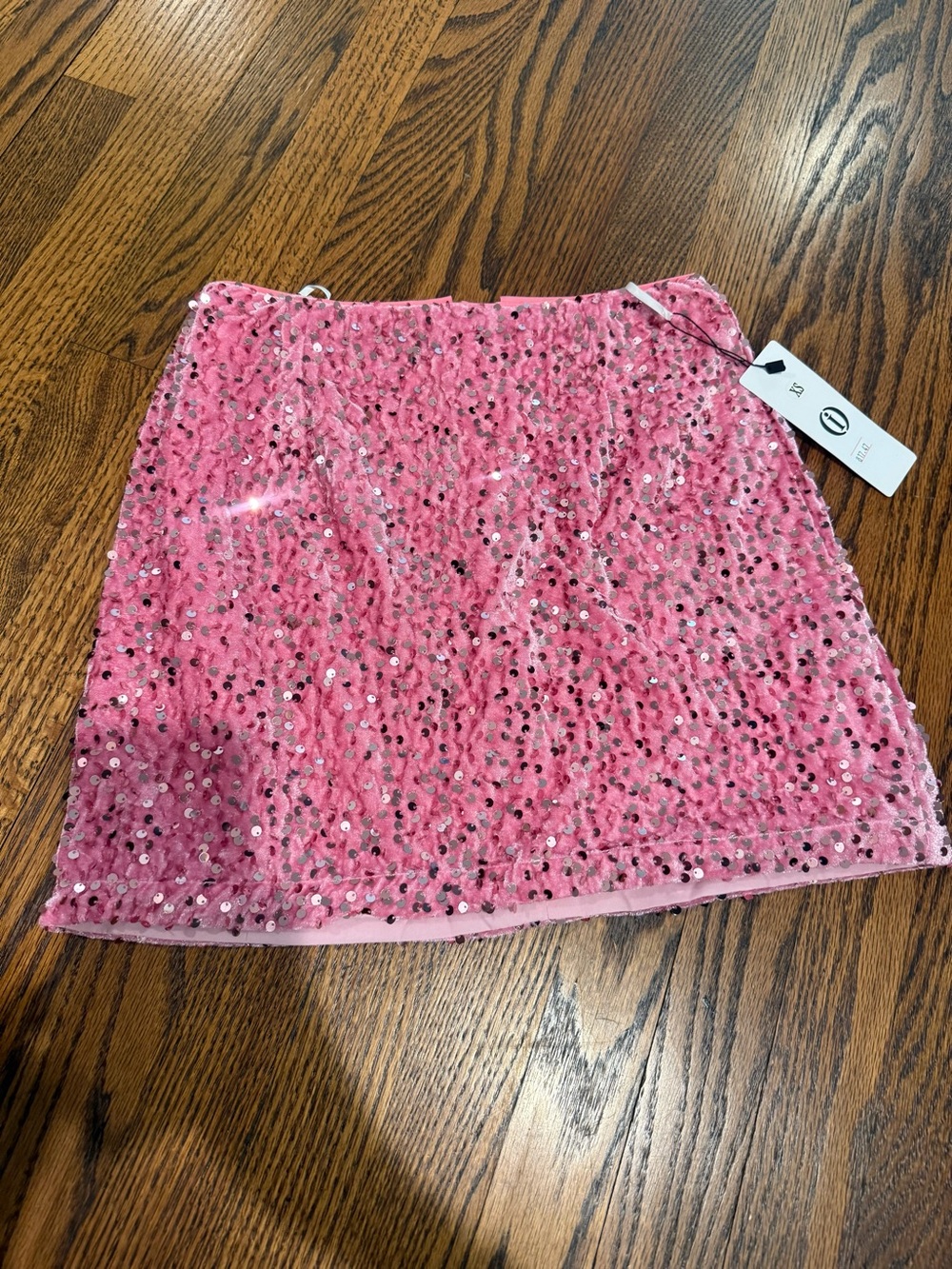 Pink Sequin Mini Skirt - Unbranded